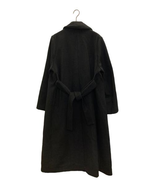 crewre（クルー）crewre (クルー) アジャスタブルウールロングコート ブラック サイズ:1の古着・服飾アイテム