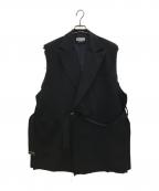 MAISON SPECIALメゾンスペシャル）の古着「カットオフ ピークドラペル タイロッケン ジレ」｜ネイビー