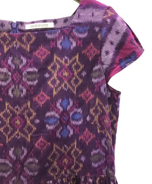 house of lotus（ハウスオブロータス）HOUSE OF LOTUS (ハウスオブロータス) コットン総柄ワンピース パープル サイズ:Mの古着・服飾アイテム