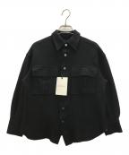 DEPAREILLEデパリエ）の古着「レーヨン混ウールシャツ」｜ブラック