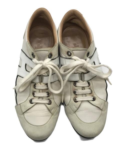 HERMES（エルメス）HERMES (エルメス) Hロゴカットスニーカー アイボリー サイズ:36.5の古着・服飾アイテム