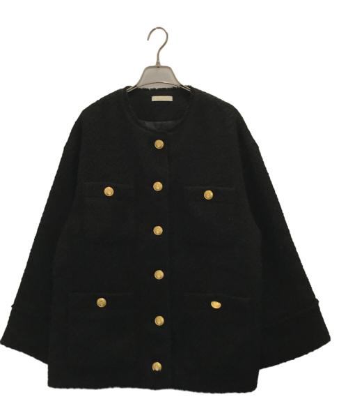 Loungedress（ラウンジドレス）Loungedress (ラウンジドレス) ツイードジャケット ブラック サイズ:Freeの古着・服飾アイテム