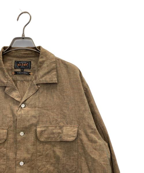 BEAMS PLUS（ビームスプラス）BEAMS PLUS (ビームスプラス) オープンカラーシャツ ベージュ サイズ:Lの古着・服飾アイテム