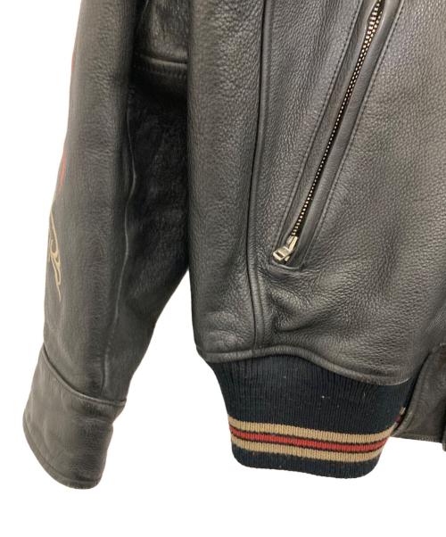 HARLEY-DAVIDSON（ハーレーダビッドソン）HARLEY-DAVIDSON (ハーレーダビッドソン) eagle embroidery leather jacket ブラック サイズ:Ｌの古着・服飾アイテム