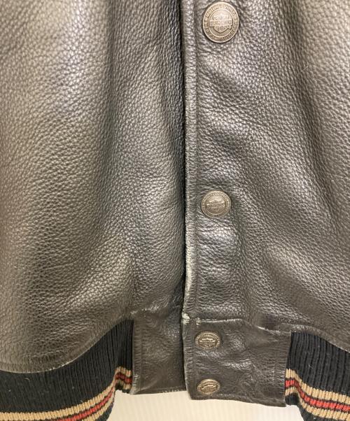 HARLEY-DAVIDSON（ハーレーダビッドソン）HARLEY-DAVIDSON (ハーレーダビッドソン) eagle embroidery leather jacket ブラック サイズ:Ｌの古着・服飾アイテム