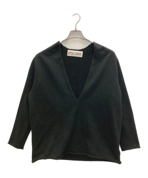 INSCRIRE（アンスクリア）INSCRIRE (アンスクリア) エルボーパッチ深Vスウェット ブラック サイズ:無しの為下記参照の古着・服飾アイテム