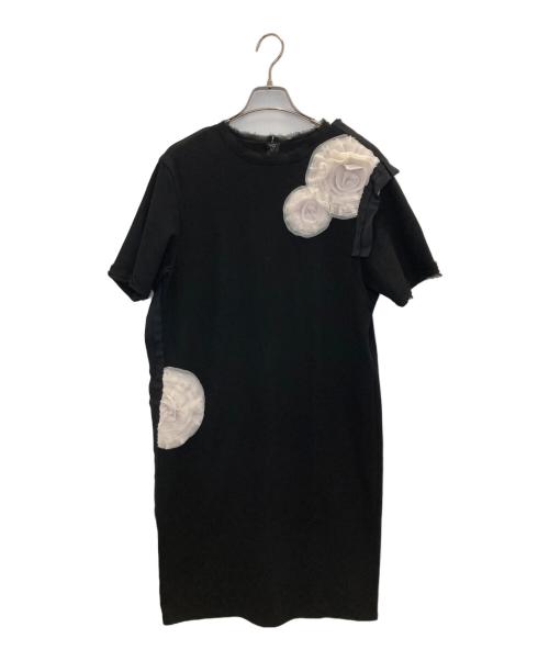 LANVIN COLLECTION（ランバンコレクション）LANVIN COLLECTION (ランバンコレクション) 大ぶりフラワーモチーフワンピース ブラック サイズ:38の古着・服飾アイテム