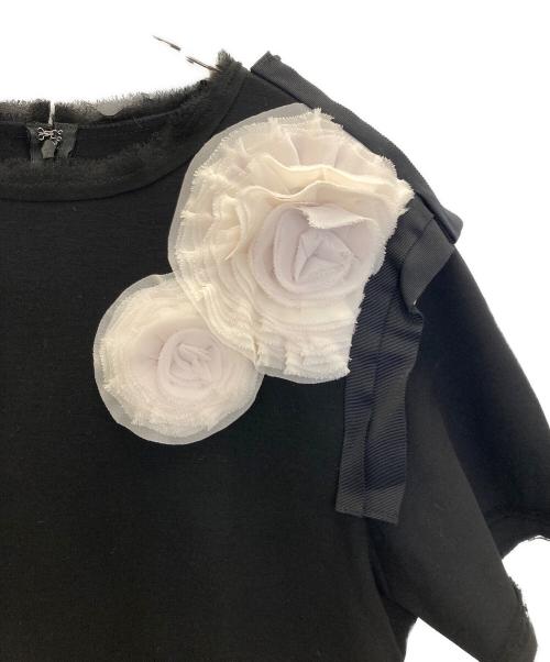 LANVIN COLLECTION（ランバンコレクション）LANVIN COLLECTION (ランバンコレクション) 大ぶりフラワーモチーフワンピース ブラック サイズ:38の古着・服飾アイテム