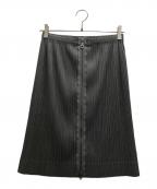 PLEATS PLEASEプリーツプリーズ）の古着「フロントジッププリーツスカート」｜グレー