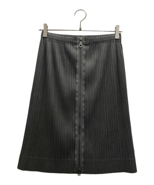 PLEATS PLEASE（プリーツプリーズ）PLEATS PLEASE (プリーツプリーズ) フロントジッププリーツスカート グレー サイズ:3の古着・服飾アイテム
