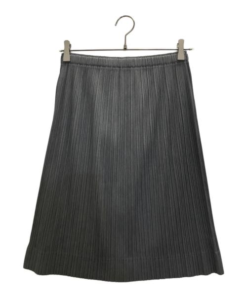 PLEATS PLEASE（プリーツプリーズ）PLEATS PLEASE (プリーツプリーズ) フロントジッププリーツスカート グレー サイズ:3の古着・服飾アイテム