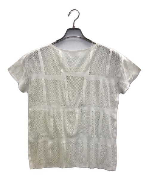PLEATS PLEASE（プリーツプリーズ）PLEATS PLEASE (プリーツプリーズ) メッシュT-SHIRTS ホワイト サイズ:3の古着・服飾アイテム