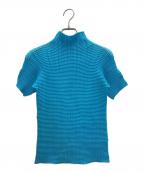 ISSEY MIYAKE PLEATS (T.)イッセイミヤケ プリーツ）の古着「プリーツハイネックT-SHIRTS」｜ブルー
