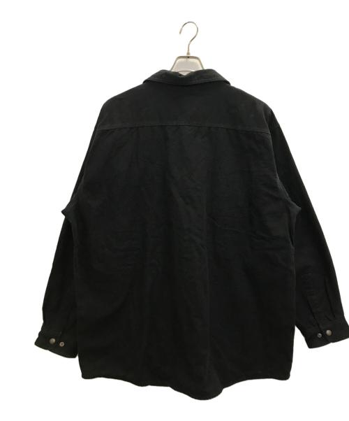 CarHartt（カーハート）CarHartt (カーハート) DAMAGE CANVAS PLAID FLANNEL LINED SHIRT JACKET ブラック サイズ:XLの古着・服飾アイテム