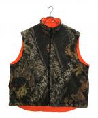 WOOLRICHウールリッチ）の古着「90s real tree camo high neck reversible vest」｜オリーブ×オレンジ