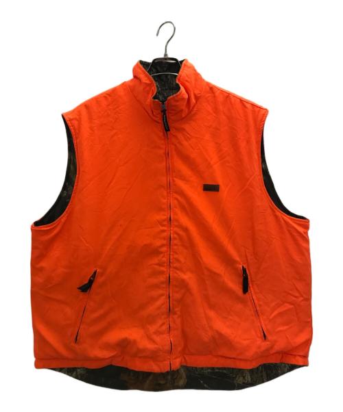 WOOLRICH（ウールリッチ）WOOLRICH (ウールリッチ) 90s real tree camo high neck reversible vest オリーブ×オレンジ サイズ:XLの古着・服飾アイテム