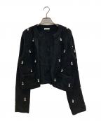 Geminiジェミニ）の古着「ビジューニットジャケット」｜ブラック