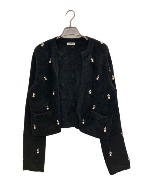 Gemini（ジェミニ）Gemini (ジェミニ) ビジューニットジャケット ブラック サイズ:FREEの古着・服飾アイテム