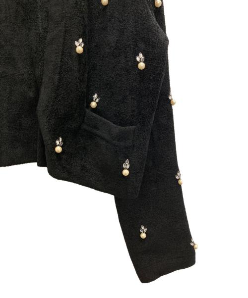 Gemini（ジェミニ）Gemini (ジェミニ) ビジューニットジャケット ブラック サイズ:FREEの古着・服飾アイテム