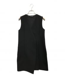 YOKO CHAN（ヨーコチャン）の古着「異素材切替 ノースリーブワンピース」｜ブラック