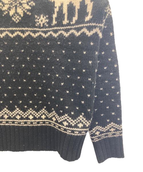 POLO RALPH LAUREN（ポロ・ラルフローレン）POLO RALPH LAUREN (ポロ・ラルフローレン) ノルディック ウールニットセーター ブラック サイズ:XSの古着・服飾アイテム