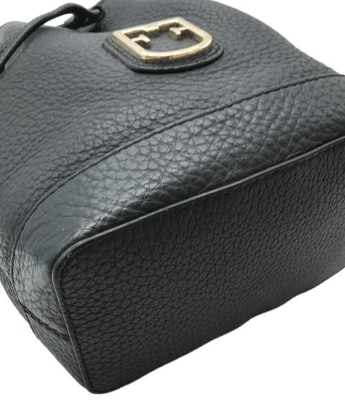 FURLA（フルラ）FURLA (フルラ) グレインレザーショルダーバッグ ブラックの古着・服飾アイテム