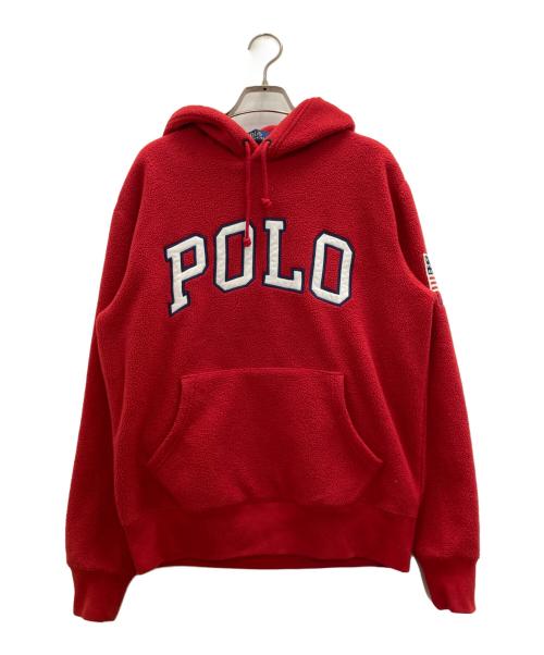 POLO RALPH LAUREN（ポロ・ラルフローレン）POLO RALPH LAUREN (ポロ・ラルフローレン) フリースパーカー レッド サイズ:Sの古着・服飾アイテム
