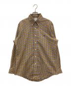 BROOKS BROTHERSブルックスブラザーズ）の古着「チェックボタンダウンシャツ」｜オレンジ