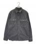 EIGHT G（エイトジー）の古着「Long Sleeve Hickory Stripe Work Shirt」｜ネイビー