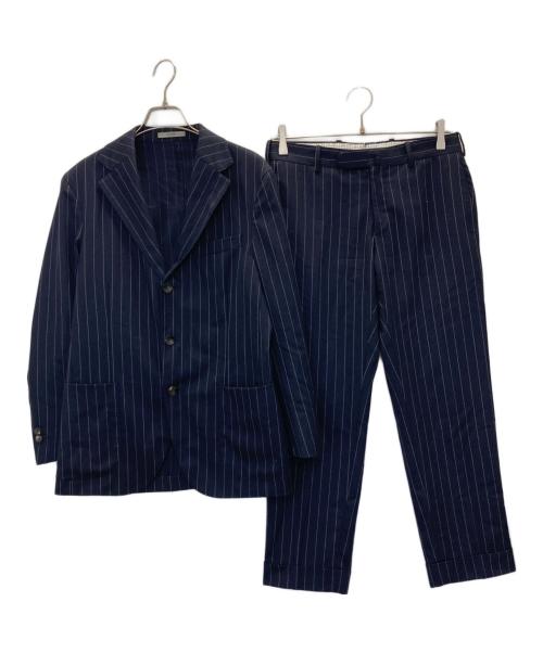 BOGLIOLI（ボリオリ）BOGLIOLI (ボリオリ) 段返り3B チョークストライプスーツ ネイビー サイズ:44の古着・服飾アイテム
