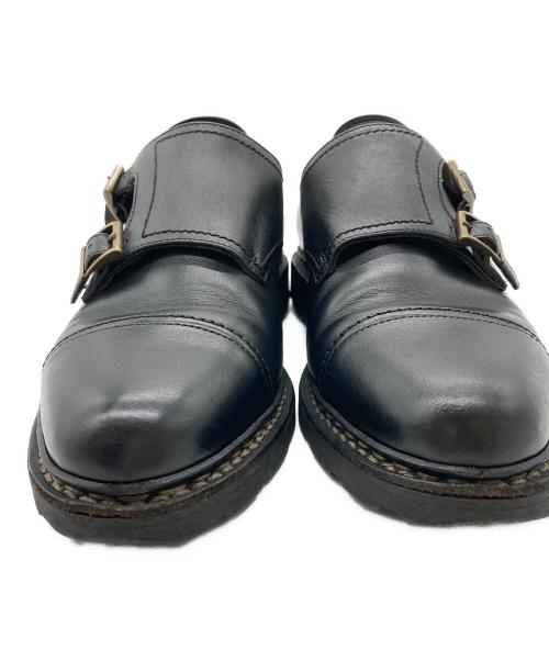 PARABOOT（パラブーツ）PARABOOT (パラブーツ) ダブルモンクシューズ ブラック サイズ:6の古着・服飾アイテム