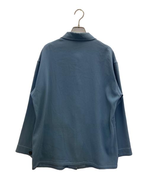 BACCA（バッカ）BACCA (バッカ) ジョーゼットサテン ワークジャケット ブルー サイズ:SIZE36の古着・服飾アイテム