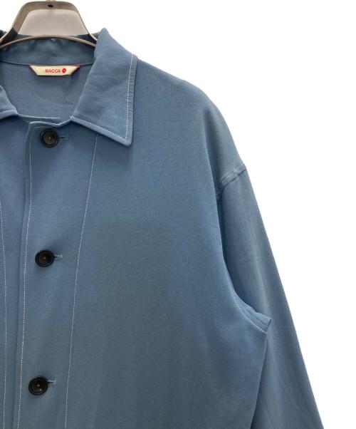 BACCA（バッカ）BACCA (バッカ) ジョーゼットサテン ワークジャケット ブルー サイズ:SIZE36の古着・服飾アイテム