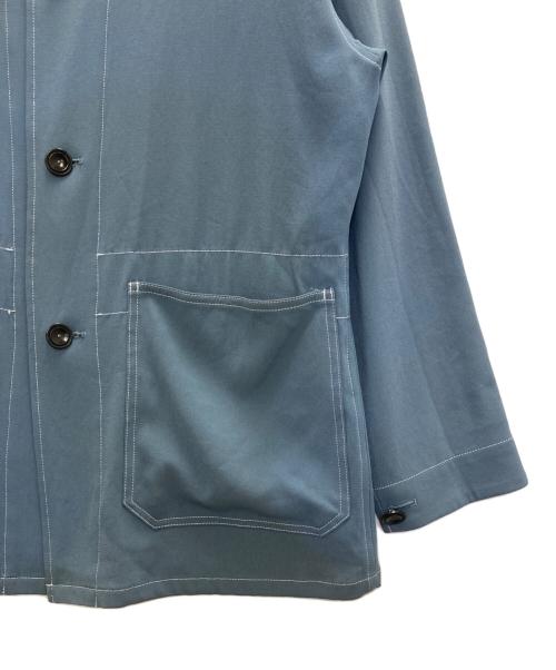 BACCA（バッカ）BACCA (バッカ) ジョーゼットサテン ワークジャケット ブルー サイズ:SIZE36の古着・服飾アイテム