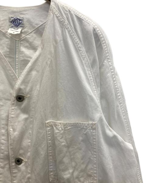 POST O'ALLS（ポストオーバーオールズ）POST O'ALLS (ポストオーバーオールズ) VINTAGE SHEETING JACKET ホワイト サイズ:Mの古着・服飾アイテム