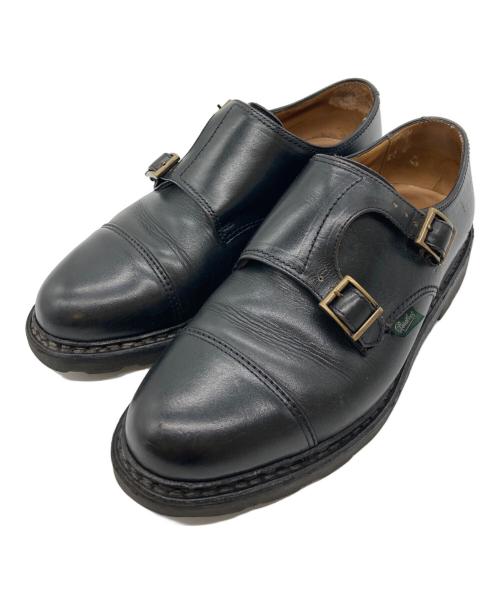 PARABOOT（パラブーツ）PARABOOT (パラブーツ) ダブルモンクストラップシューズ ブラック サイズ:5 1/2の古着・服飾アイテム
