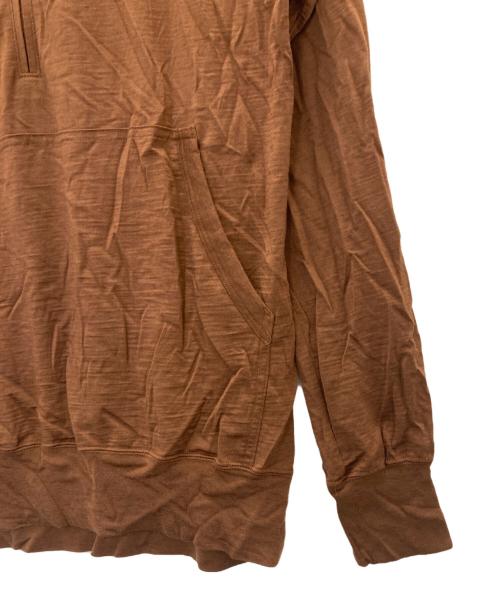 山と道（ヤマトミチ）山と道 (ヤマトミチ) メリノウールハーフジップパーカー ブラウン サイズ:Mの古着・服飾アイテム