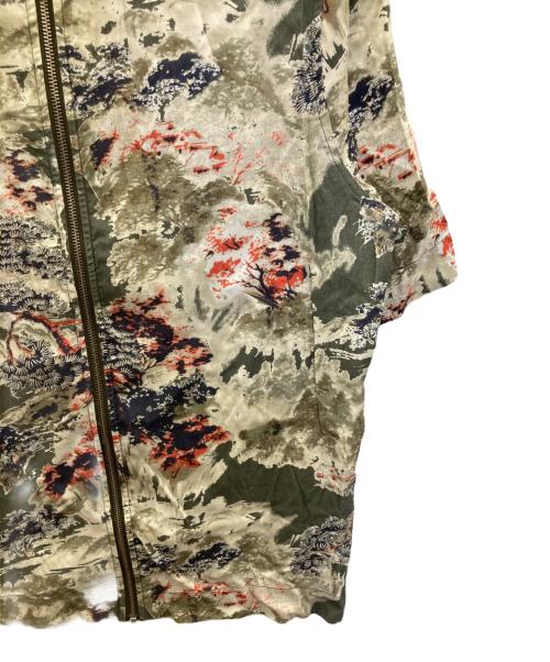 DIESEL（ディーゼル）DIESEL (ディーゼル) オリエンタルプリントジップシャツ グリーン サイズ:Ｌの古着・服飾アイテム