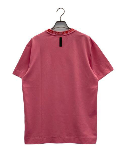 LACOSTE（ラコステ）LACOSTE (ラコステ) ネックロゴTee ピンク サイズ:US Lの古着・服飾アイテム