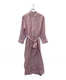 23区×LIBECO（ニジュウサンク×リベコ）の古着「リネンシャツワンピース」｜ピンク