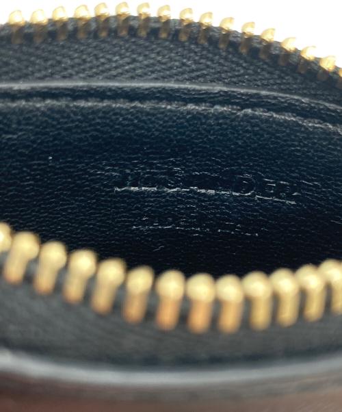 JIL SANDER（ジルサンダー）JIL SANDER (ジルサンダー) エンボスロゴ ハートシェイプレザーポーチ ブラックの古着・服飾アイテム