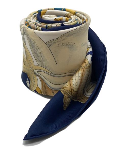 HERMES（エルメス）HERMES (エルメス) カレ 90 ネイビーの古着・服飾アイテム