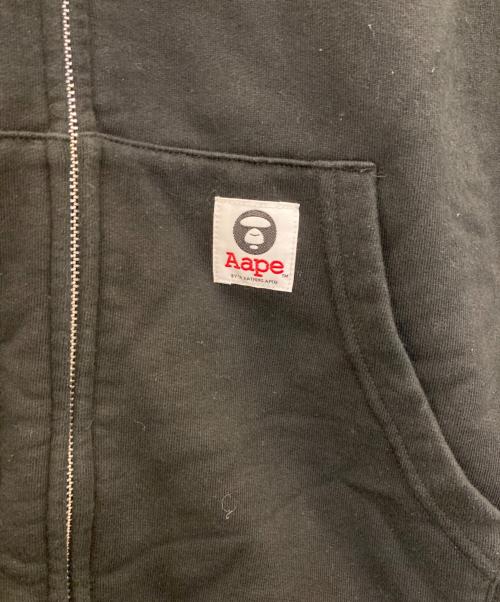 A BATHING APE（ア ベイシング エイプ）A BATHING APE (ア ベイシング エイプ) AAPE CAMO ZIP HOODIE ブラック サイズ:XLの古着・服飾アイテム