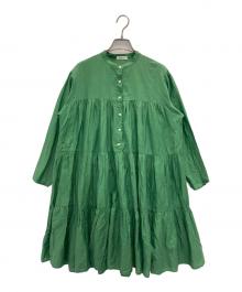 FRAY ID（フレイ アイディー）の古着「ワッシャーティアードワンピース」｜グリーン