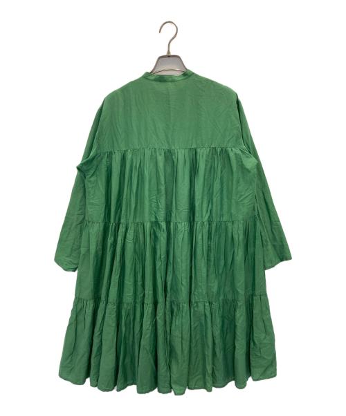 FRAY ID（フレイ アイディー）FRAY ID (フレイ アイディー) ワッシャーティアードワンピース グリーン サイズ:Sの古着・服飾アイテム