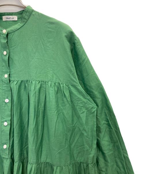 FRAY ID（フレイ アイディー）FRAY ID (フレイ アイディー) ワッシャーティアードワンピース グリーン サイズ:Sの古着・服飾アイテム