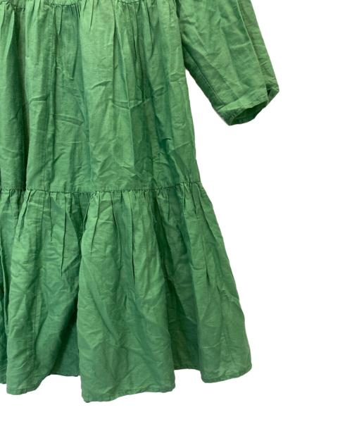 FRAY ID（フレイ アイディー）FRAY ID (フレイ アイディー) ワッシャーティアードワンピース グリーン サイズ:Sの古着・服飾アイテム