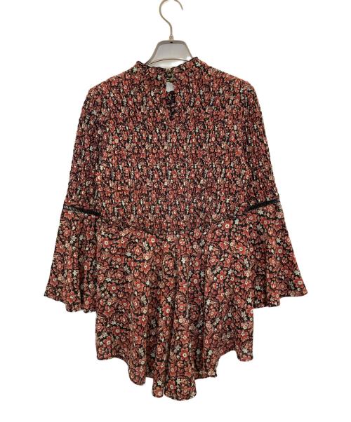 Snidel（スナイデル）Snidel (スナイデル) スモッキングプリントチュニック ブラック サイズ:FREEの古着・服飾アイテム