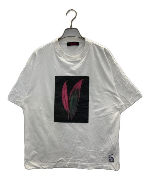 CABAN（キャバン）CABAN (キャバン) レッドリーフ半袖カットソー ホワイト サイズ:Sの古着・服飾アイテム