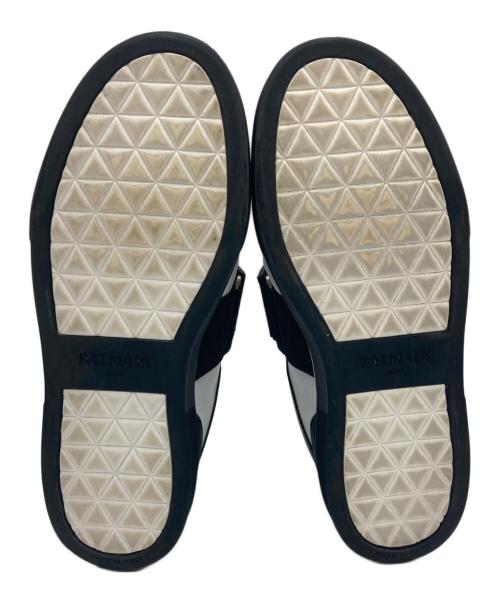 BALMAIN（バルマン）BALMAIN (バルマン) Tricolor Low-top Leather Sneakers In White ホワイト×ブラック サイズ:42の古着・服飾アイテム